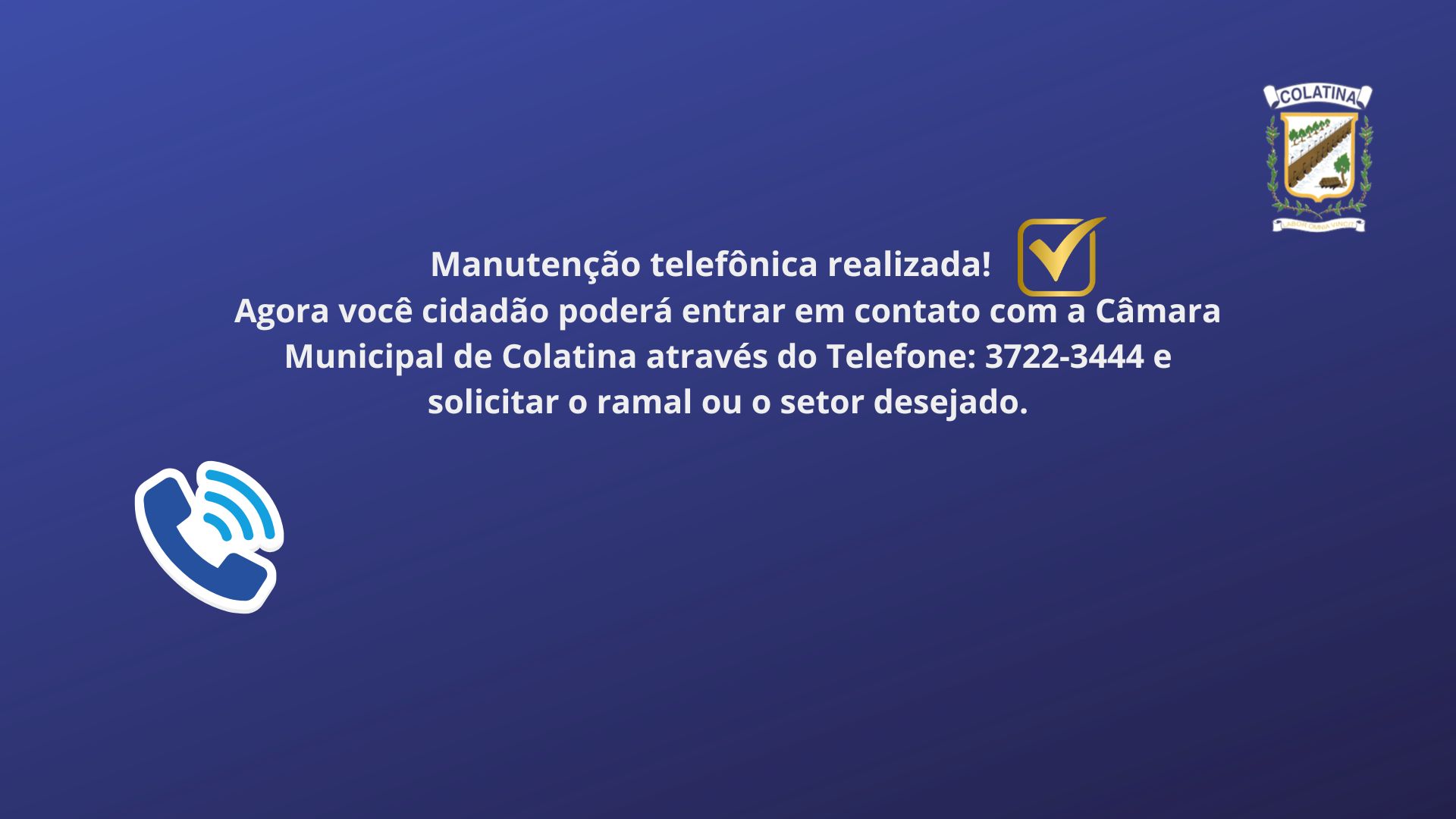 Imagem da notícia: NOSSO CANAL DE CONTATO.